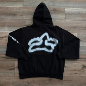Grail Travis scott x catcus jack x Fox Racing Black Siver Hoodie Size Large